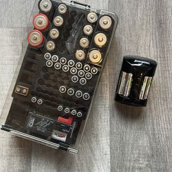 Battery Organizer, Tester, Chargers and Batteries