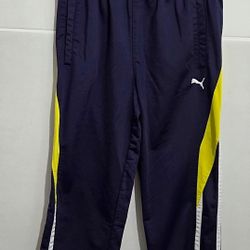 Puma Boys Elastic Waist Pocket Sweatpants Blue and Yellow  Pants Size M 