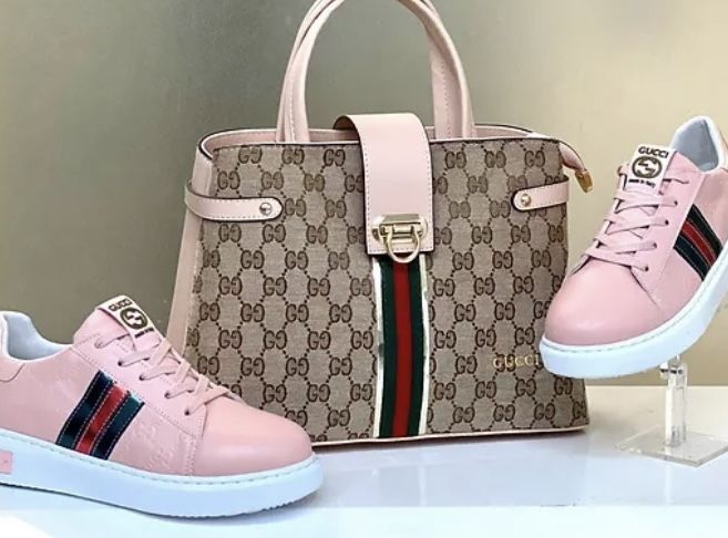 Purse Set Pink / Brown