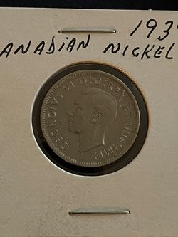 5 Cent Canadian Nickel 1939