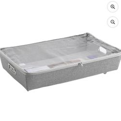 Better Homes & Gardens Rolling Polyester & Cotton Under Bed Zippered Storage Bin, Closet Organizers, 26" x 15"