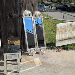 2 Decorative Silver Mirrors