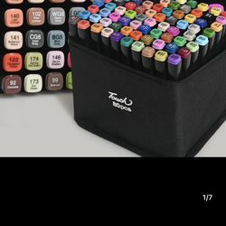 100 Vibrant Colors.  Double Head Alcohol Permanet Markets Art Pen for children and adults.  Highlighter Sketch Markers for Coloring, Painting, Sketchi