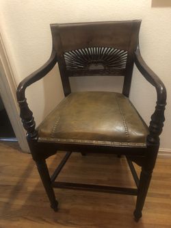 Beautiful Leather High chair (solid Wood)