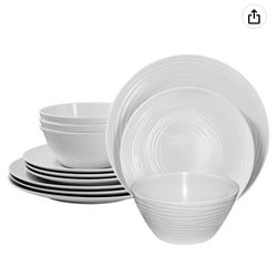  Melamine Dinnerware Set  12 Piece Service For 4