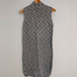 Babaton Navy &amp; Cream Cozy Knit Sleeveless Sweater tunic dress size 2 p2p 17.5" 