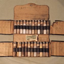 Antique Apothecary Leather Travel Kit w/23 Vials