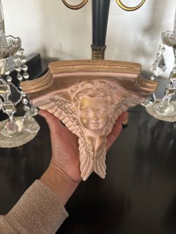 Vintage Pink Gold Shimmer Cherub Shelf