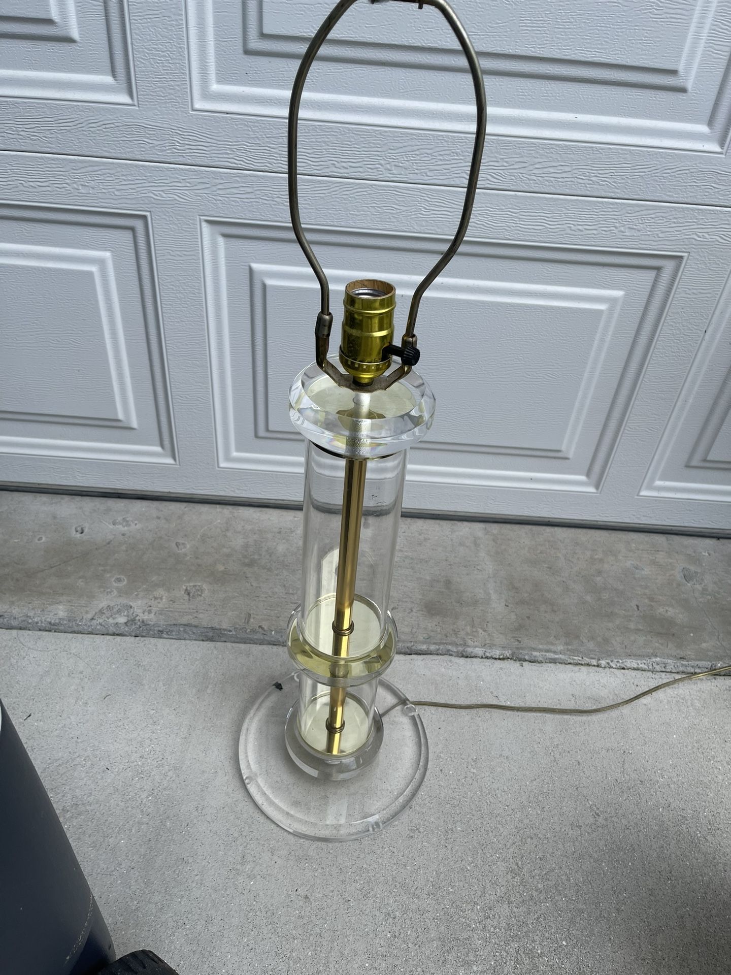 One Lucite Lamp. Pick Up and Jupiter