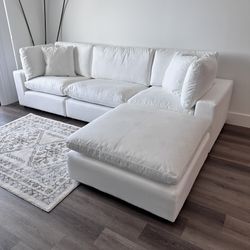 New White Sectional Cloud Couch Sofa