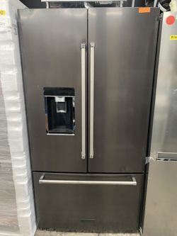 Kitchen aid French door in black stainless counter depth used