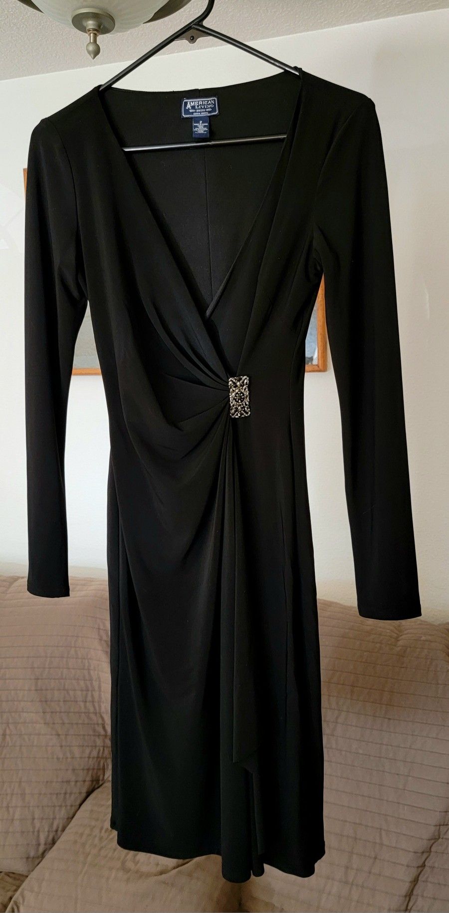 Black Size 2 Polyester/Elastine Dress