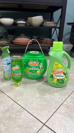 Gain Flings, Gain Fabric Softener, Febreze Spray, Gain Dish Soap