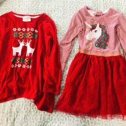 Unicorn Christmas Dress Size 4T