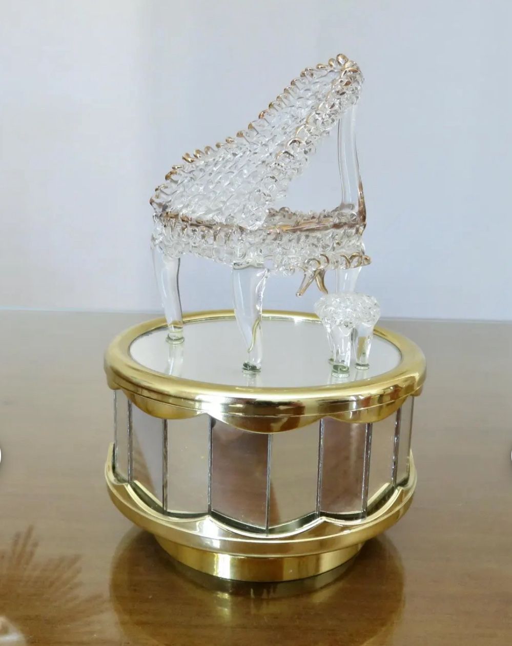 Kinetic "PIANO" music box, "UNCHAINED MELODY" music, mirror 1980