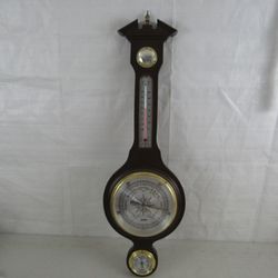 Vintage Jason Wood Banjo Weather Station Japan 28.5 Tall

