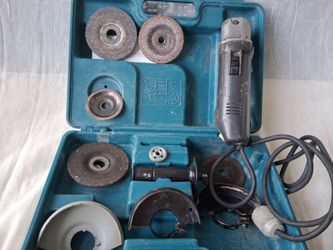 Makita angle grinder electrical Power tool in original carrying case with blades guards/ saw / cutter /