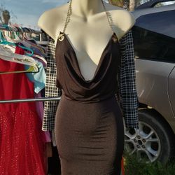 Attirance | Women's Black Sleeveless Halter Mini Dress | Size Medium