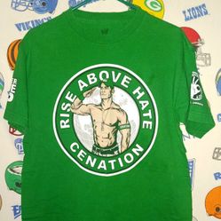 2011 John Cena Rise Above Hate You Can't See Me Never Give Up WWE Wrestling Tee Shirt