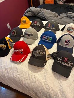 New assorted championship baseball caps Sox,Pats,Bruins
