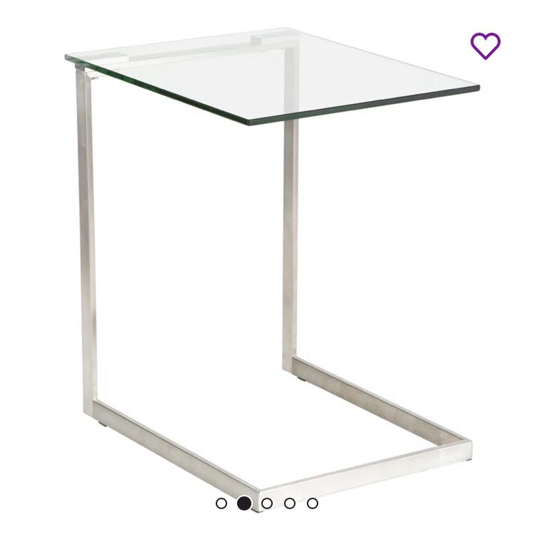 Zenn End Table – Metal Frame + Clear Glass Top ✨