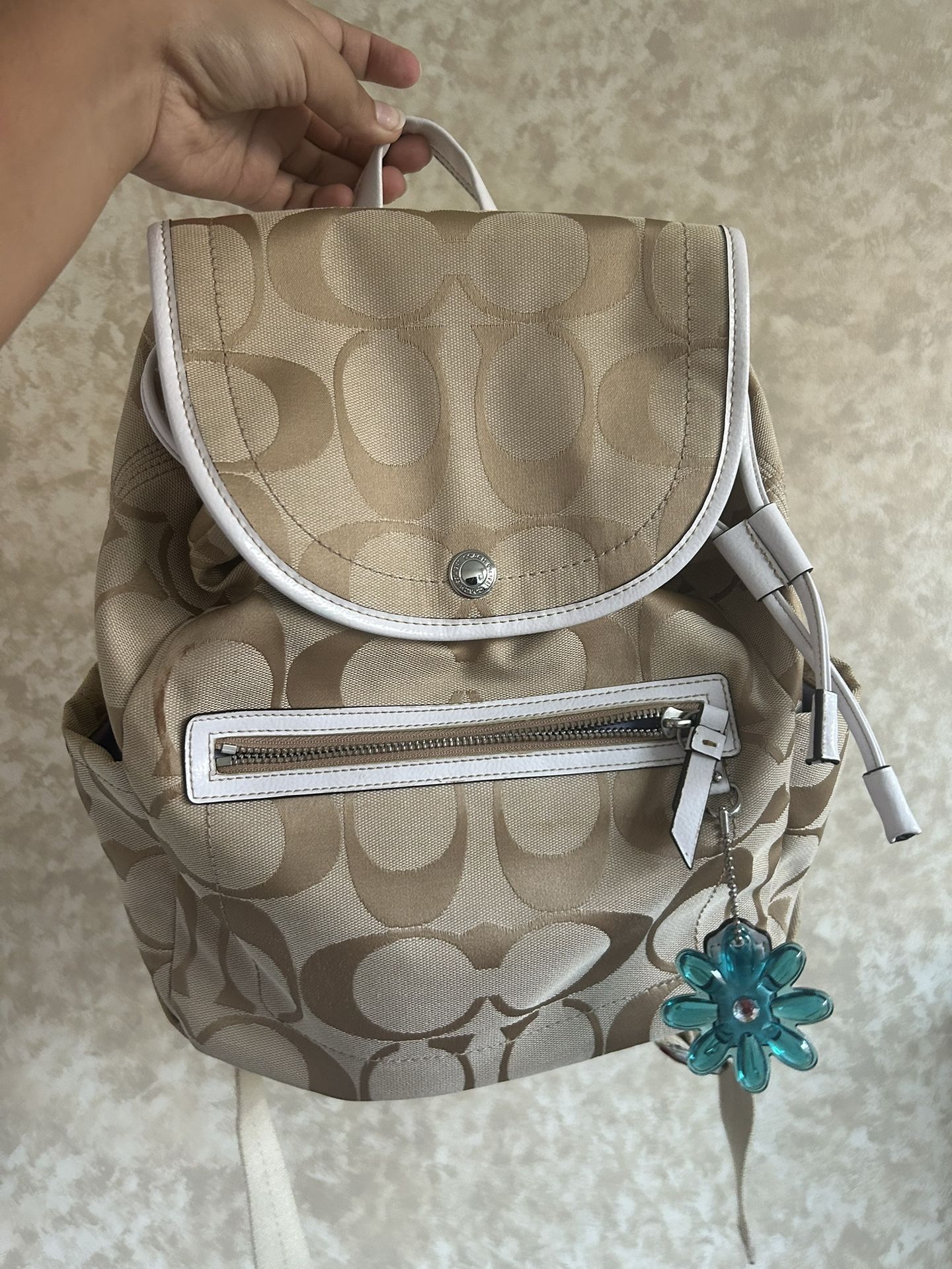 Coach Backpack With Flower Charm
