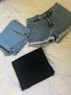 Denim Jeans, Shorts, and Black Pants Bundle