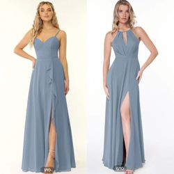 AZAZIE Bridesmaid Dress Dusty Blue (2 Styles) PRICE INCLS. BOTH GOWNS