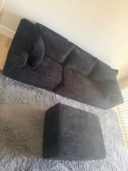 Boneless Black Soft Couch
