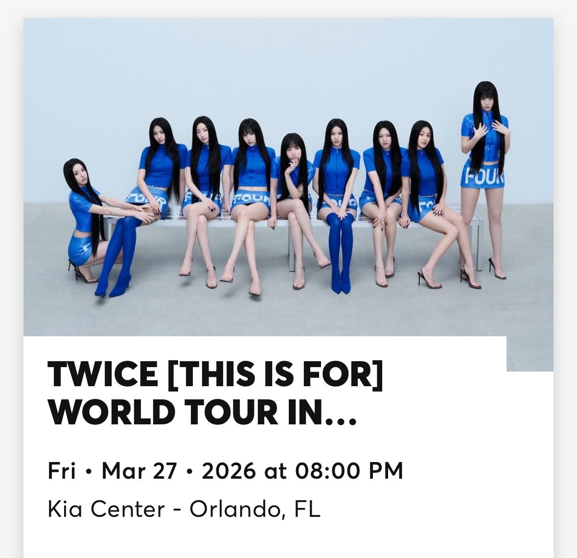 TWICE CONCERT TICKETs