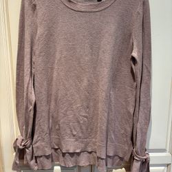 Cyrus Long Sleeve Top with Tie Details Size XL has worn look in fabric