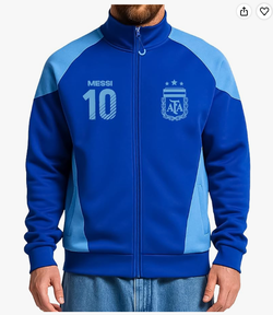 Icon Sports Argentina Messi #10 Track Jacket Blue Mens Sizes S L 2XL NWT AFA