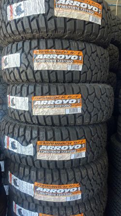 Set of 4 new Tires LT 265/75r16 Arroyo R/T Includes installation and balance