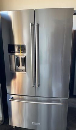 Kitchen Aid 3 Door Stainless Steel Refrigerator Fridge

