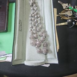 Vintage Silver Ball Necklace 