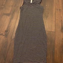 Junior Girls Black Pink Striped Body Con Dress Size Medium By Feathers #6