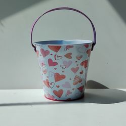 New basket pale bucket plant pot planter hearts handle