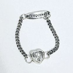 Silver  heart women's engagement ring Gift Size 6