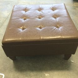 Ottoman Brown Leather With Storage .   Free