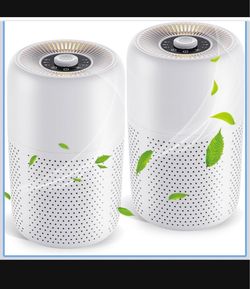2 Pack Compact Desktop Air Purifier White