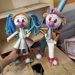 Cute clown couple decoration