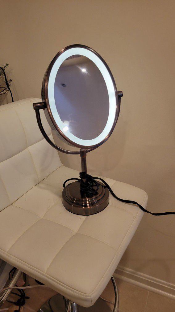 Antique Colored Lighted Makeup Mirror 