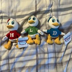 Disney Store Plush Donald Duck's Nephews HUEY, DEWEY & LOUIE Mini Bean Bag