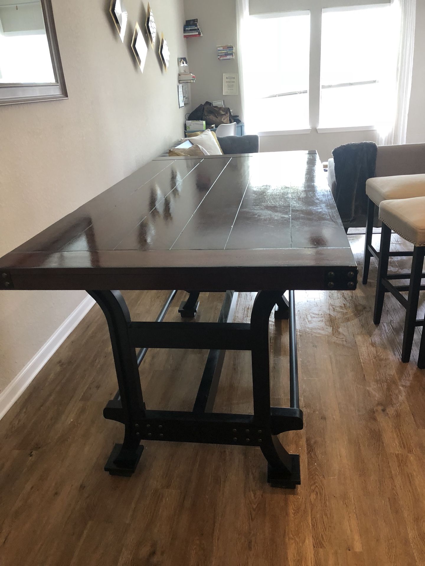 Newcastle - Counter Height Dining Table- Mahogany - Beautiful sleek look