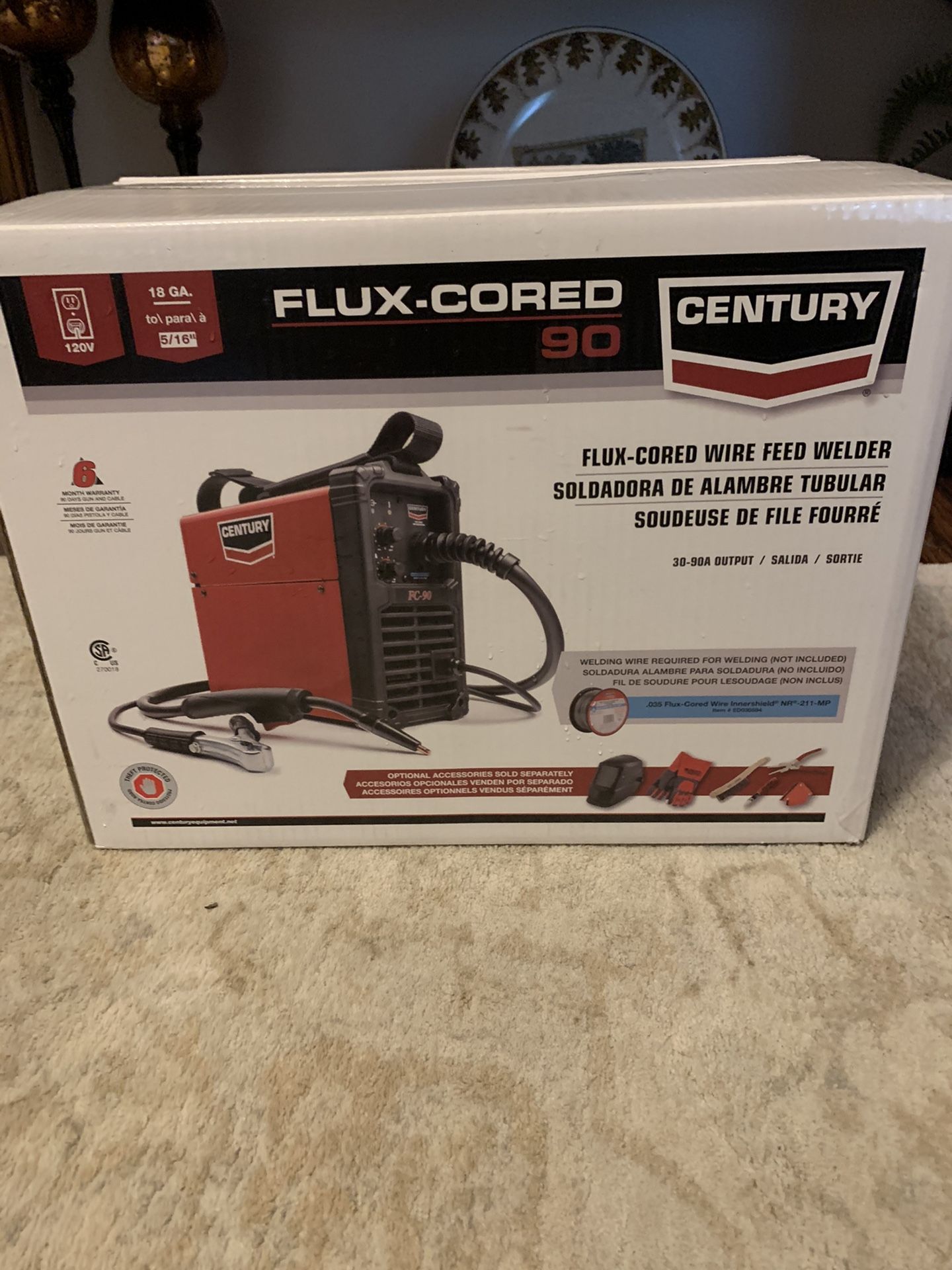 Century 90 Amp FC90 Flux Core Wire Feed Welder and Gun, 120V