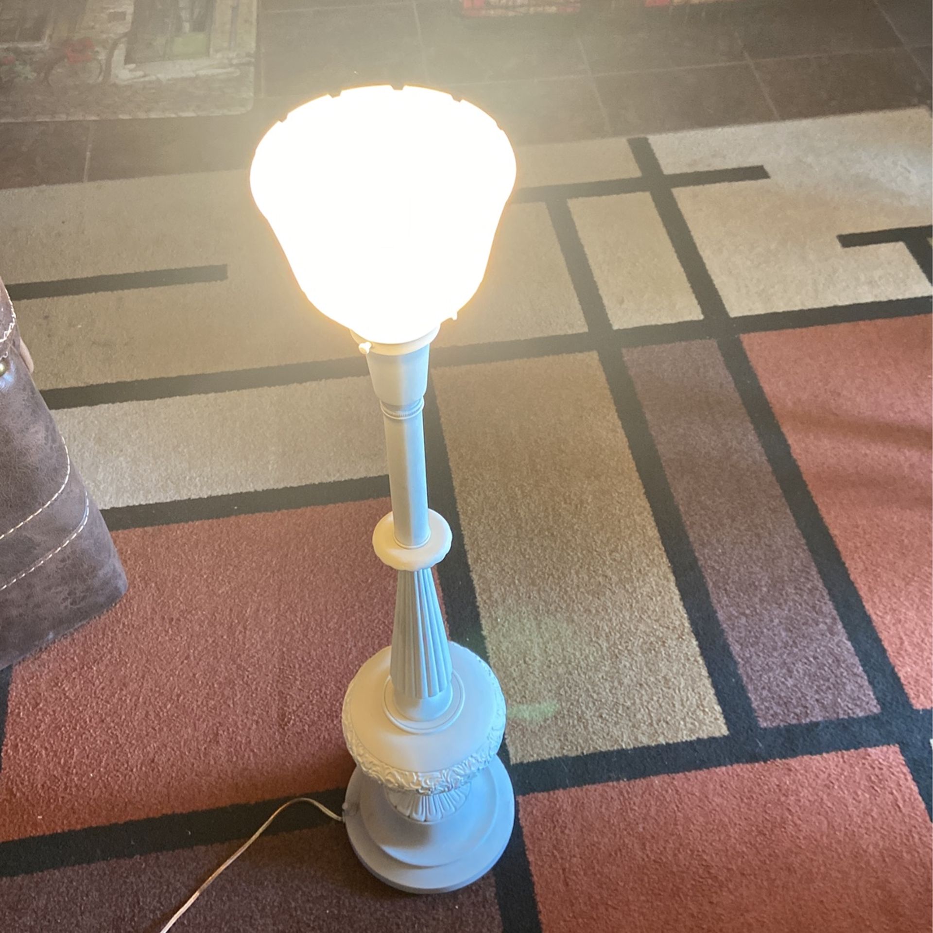 Iron Table Lamp Vintage 3’ Tall. Very Heavy.