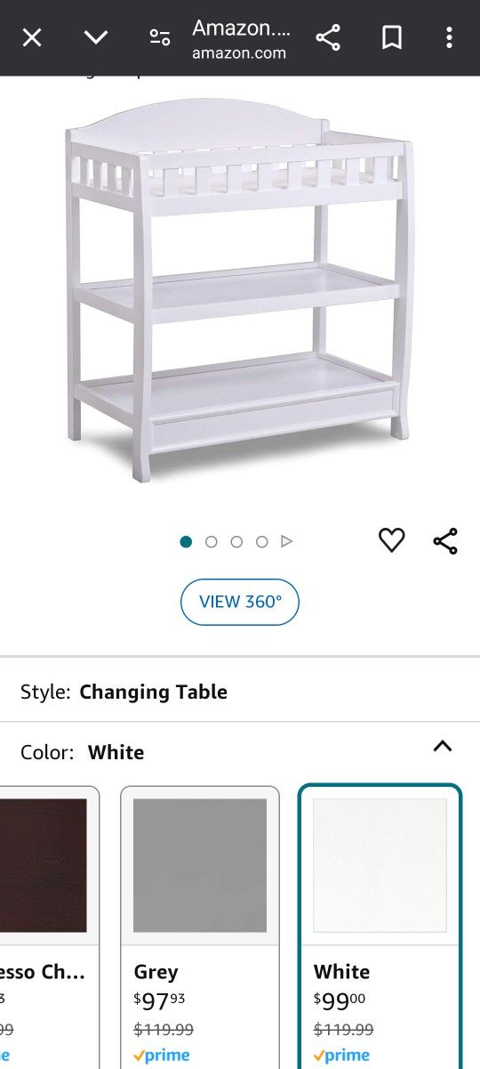 Infant Changing Table - White