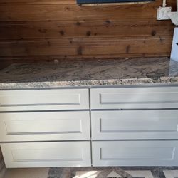 Gray Cabinet w/ Granite Top