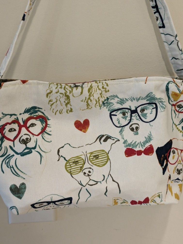 Homemade Canvas Fabric Purse With Matching Sunglass Case