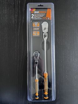 GEARWRENCH 1/4” & 3/8” Drive 90 Tooth Dual Material Licking Flex Head Teardrop Ratchet Set